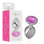 Intense Pink Crystal - Aluminum Anal Plug, Size S
