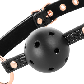 Additional view 5 of BeGme Black Edition - Vegan Leather Ball Gag