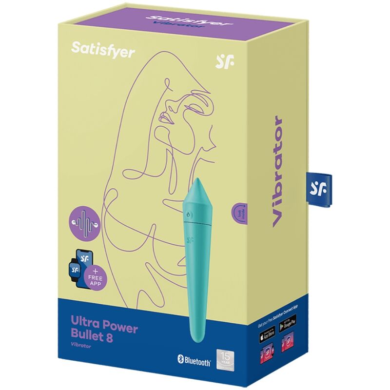 Satisfyer Ultra Power Bullet 8 - App-Controlled Bullet Vibrator, Turquoise