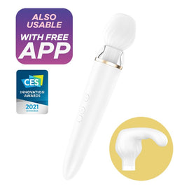 Additional view 2 of Satisfyer Double Wand-er App - Wand Massager, White
