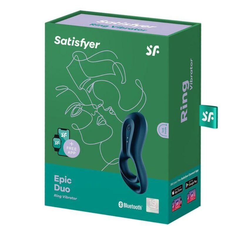 Satisfyer Epic Duo App - Vibrating Performance Ring, Blue