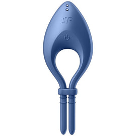 Additional view 2 of Satisfyer Bullseye App - Vibrating Performance Ring, Blue
