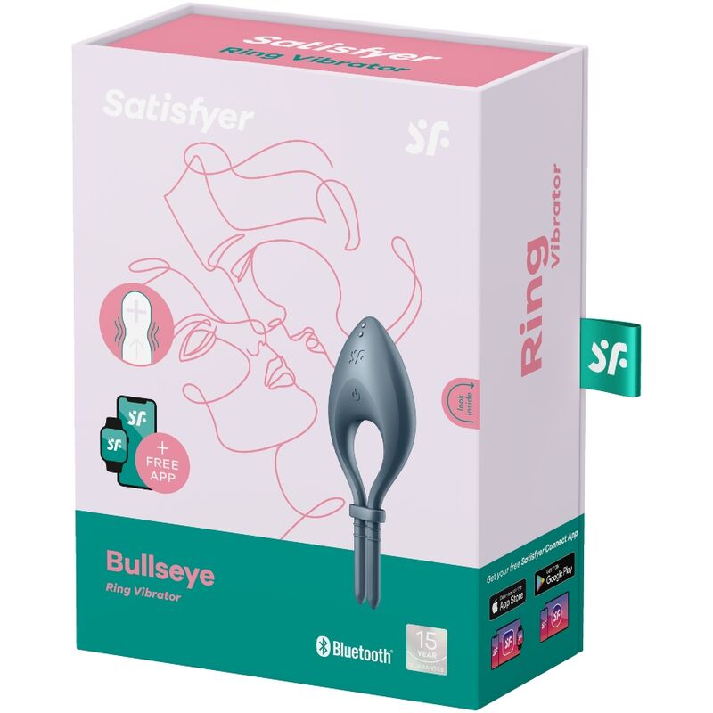 Satisfyer Bullseye App - Vibrating Performance Ring, Grey