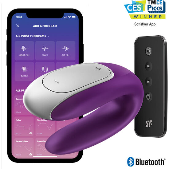Additional view 2 of Satisfyer Double Fun - Couples Vibrator, Purple