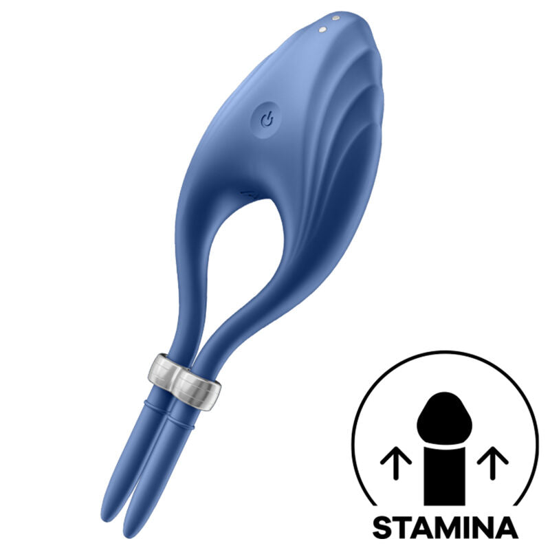 Additional view 2 of Satisfyer Duelist - Vibrating Ring, Blue