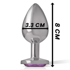 Additional view 6 of Intense Violet Crystal - Aluminum Anal Plug, Size M