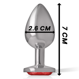 Additional view 6 of Intense Red Crystal - Aluminum Anal Plug, Size S