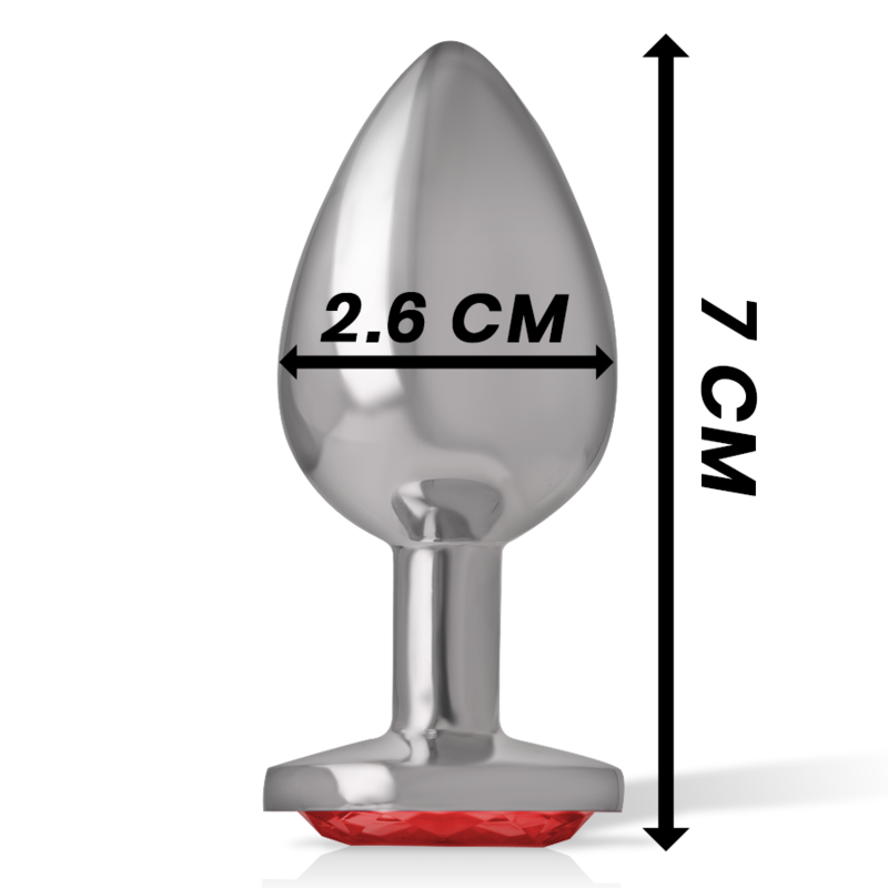 Additional view 6 of Intense Red Crystal - Aluminum Anal Plug, Size S