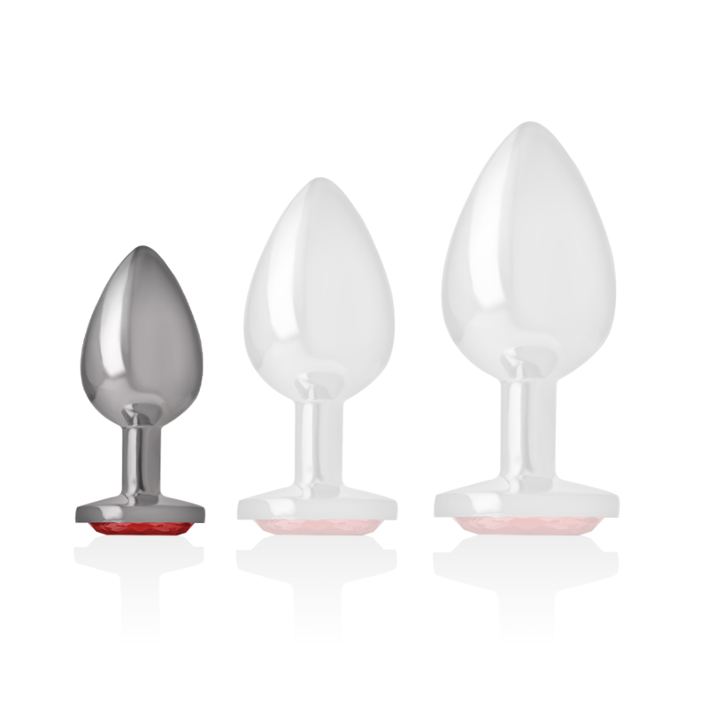 Additional view 5 of Intense Red Crystal - Aluminum Anal Plug, Size S