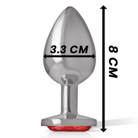Additional view 6 of Intense Red Crystal - Aluminum Anal Plug, Size M