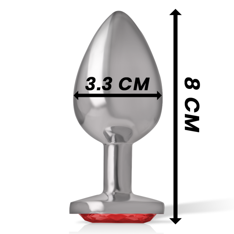 Additional view 6 of Intense Red Crystal - Aluminum Anal Plug, Size M