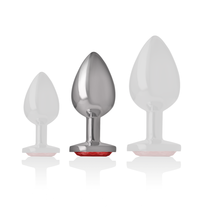 Additional view 5 of Intense Red Crystal - Aluminum Anal Plug, Size M