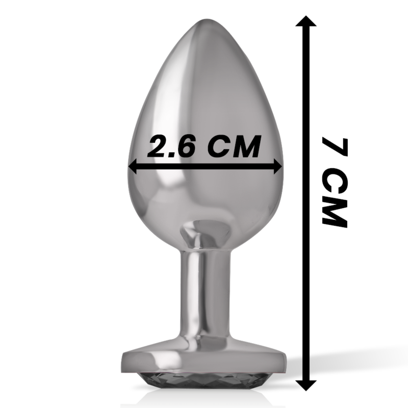 Additional view 6 of Intense Black Crystal - Aluminum Anal Plug, Size S