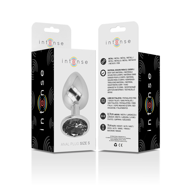 Additional view 2 of Intense Black Crystal - Aluminum Anal Plug, Size S