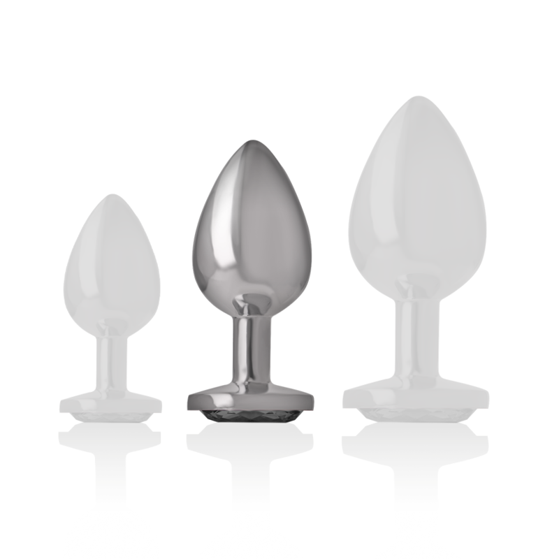 Additional view 5 of Intense Black Crystal - Aluminum Anal Plug, Size M
