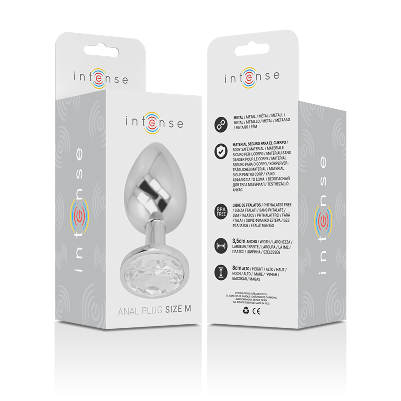 Additional view 2 of Intense Silver Crystal - Aluminum Anal Plug, Size M