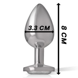 Additional view 6 of Intense Silver Crystal - Aluminum Anal Plug, Size M