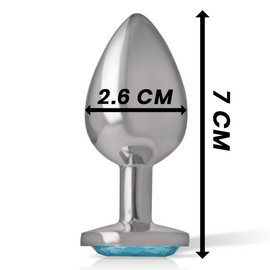 Additional view 6 of Intense Blue Crystal - Aluminum Anal Plug, Size S