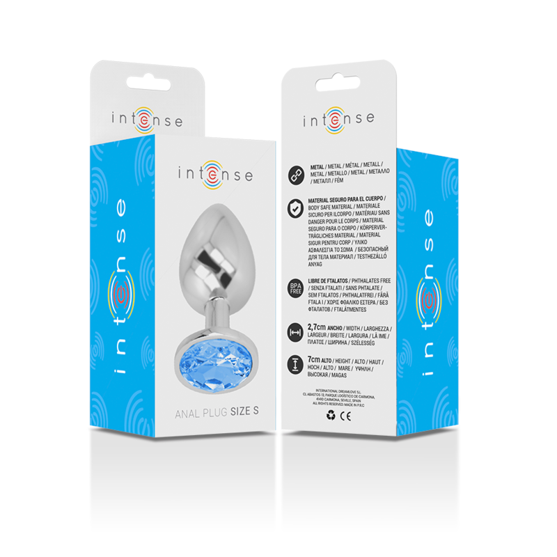 Additional view 2 of Intense Blue Crystal - Aluminum Anal Plug, Size S