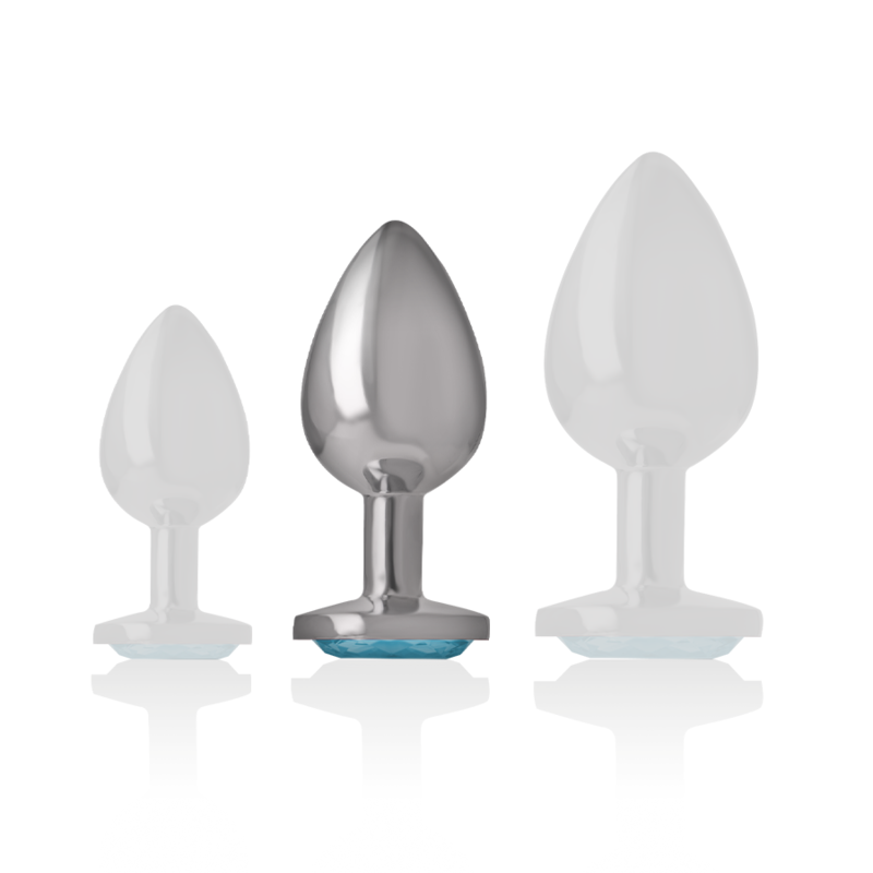 Additional view 5 of Intense Blue Crystal - Aluminum Anal Plug, Size M