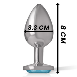 Additional view 6 of Intense Blue Crystal - Aluminum Anal Plug, Size M