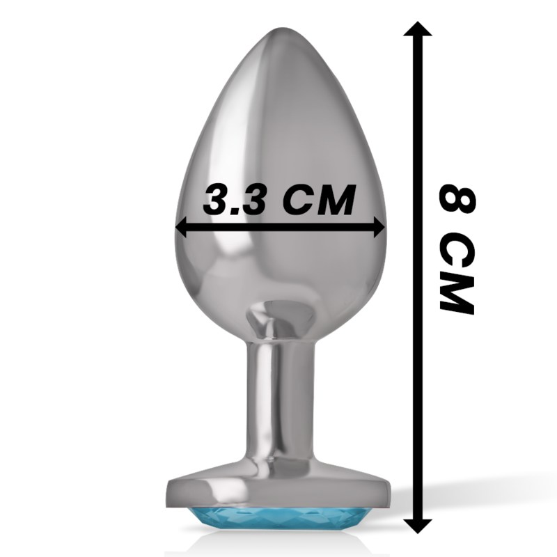 Additional view 6 of Intense Blue Crystal - Aluminum Anal Plug, Size M