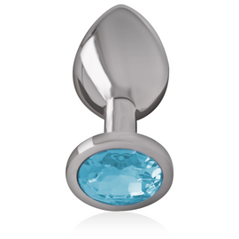Additional view 3 of Intense Blue Crystal - Aluminum Anal Plug, Size M