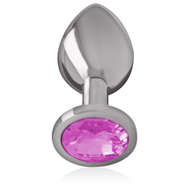 Additional view 3 of Intense Pink Crystal - Aluminum Anal Plug, Size S