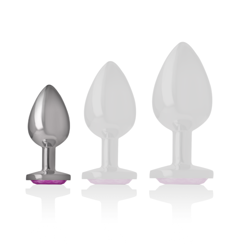 Additional view 5 of Intense Pink Crystal - Aluminum Anal Plug, Size S