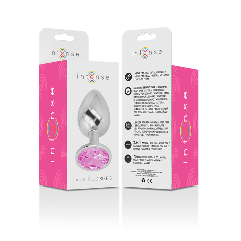 Additional view 2 of Intense Pink Crystal - Aluminum Anal Plug, Size S