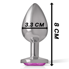 Additional view 6 of Intense Pink Crystal - Aluminum Anal Plug, Size M