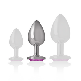Additional view 5 of Intense Pink Crystal - Aluminum Anal Plug, Size M