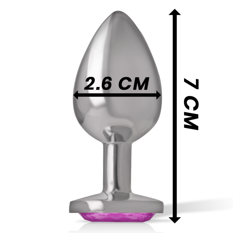 Additional view 6 of Intense Pink Crystal - Aluminum Anal Plug, Size S