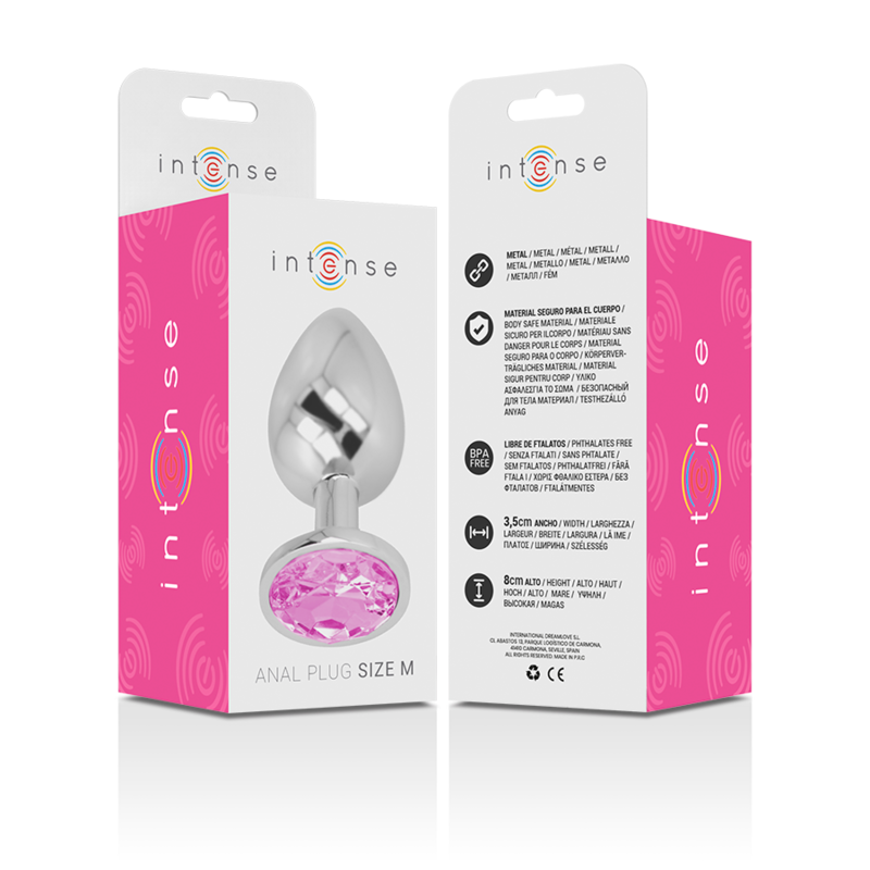Additional view 2 of Intense Pink Crystal - Aluminum Anal Plug, Size M