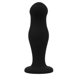 Additional view 4 of Black&Silver Sean - Silicone Anal Plug, Black
