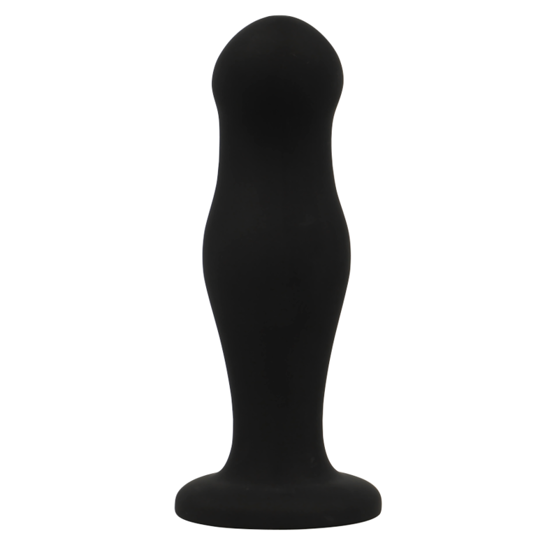 Additional view 4 of Black&Silver Sean - Silicone Anal Plug, Black