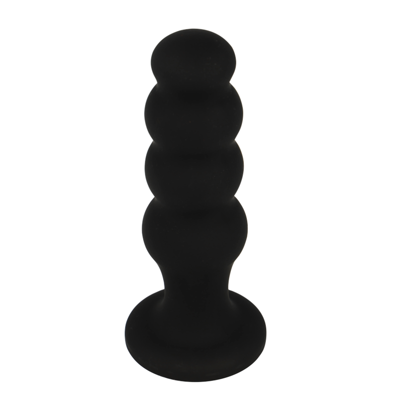 Additional view 4 of Black&Silver Scott - Silicone Anal Plug, Black