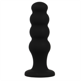 Additional view 3 of Black&Silver Scott - Silicone Anal Plug, Black