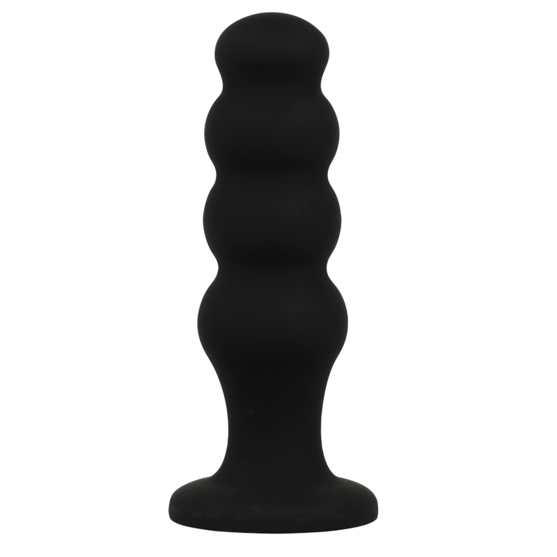 Additional view 3 of Black&Silver Scott - Silicone Anal Plug, Black
