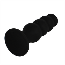 Additional view 5 of Black&Silver Scott - Silicone Anal Plug, Black