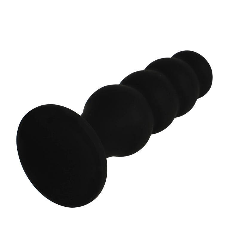 Additional view 5 of Black&Silver Scott - Silicone Anal Plug, Black