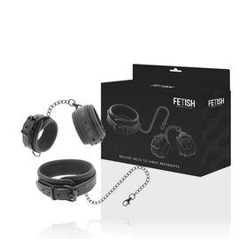 Additional view 2 of Fetish Submissive - Vegan Leather Collar & Cuffs Set