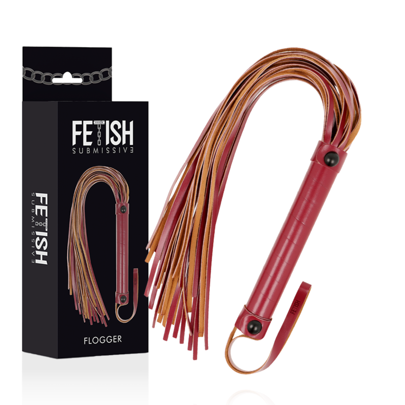 Fetish Submissive Dark Room - Vegan Leather Whip, 28 cm
