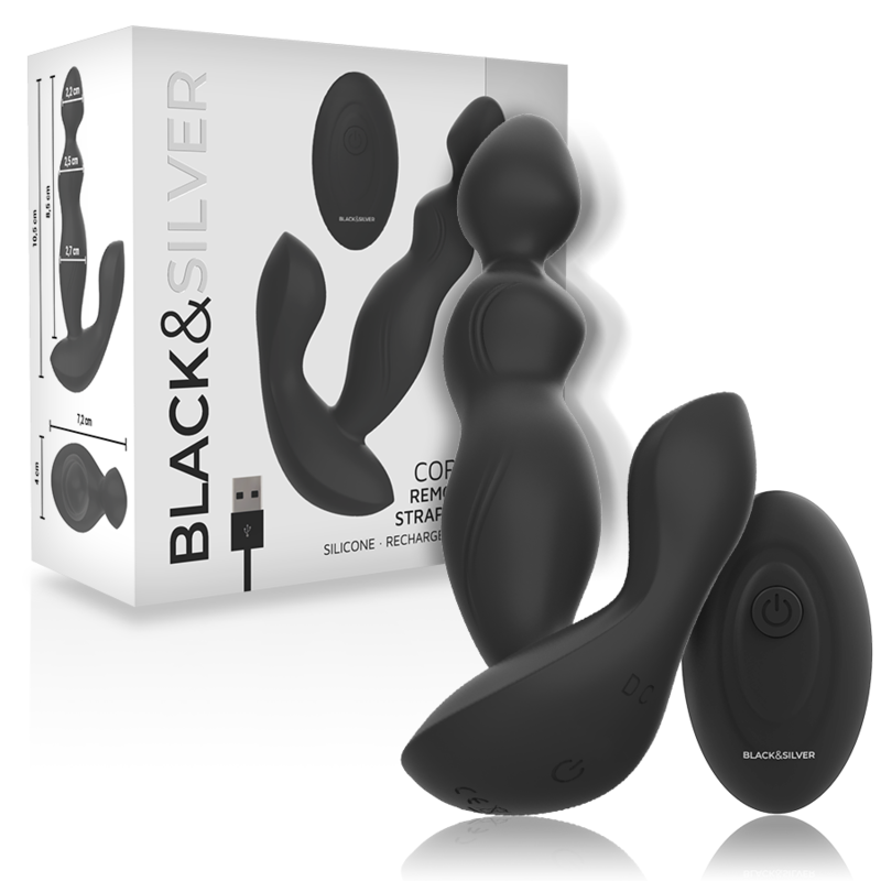 Black&Silver Cora - Remote-Control Anal Plug, Black Main image