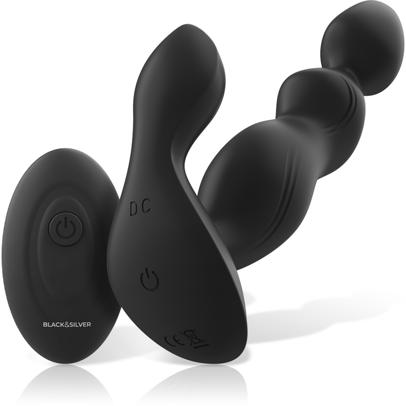 Additional view 4 of Black&Silver Cora - Remote-Control Anal Plug, Black