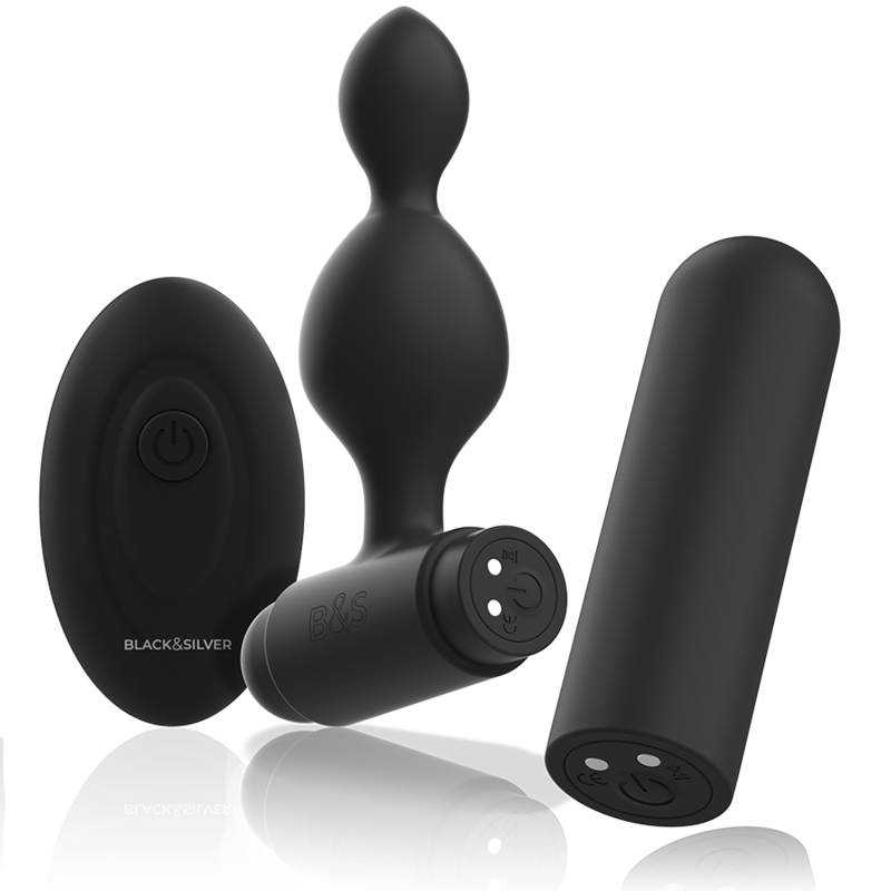 Additional view 5 of Black&Silver Tucker - Remote-Control Anal Plug, Small