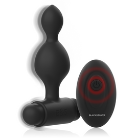 Additional view 3 of Black&Silver Tucker - Remote-Control Anal Plug, Small