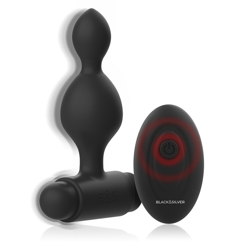 Additional view 3 of Black&Silver Tucker - Remote-Control Anal Plug, Small