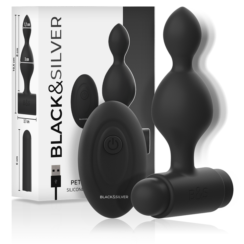 Black&Silver Tucker - Remote-Control Anal Plug, Small Main image