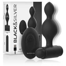 Black&Silver Tucker - Remote-Control Anal Plug, Small
